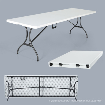 En gros vente chaude pliable 6-8 sièges table de camping en plastique pour la fête en plein air